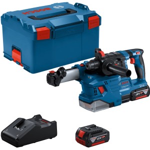 Bosch Professional Akku-Bohrhammer GBH 18V-22 mit Staubabsaugung, Akkus, Ladegerät und L-Boxx.