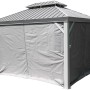 Sojag Aluminium Pavillon Messina 12x16 Champagner mit Moskitonetz und Stahldach.