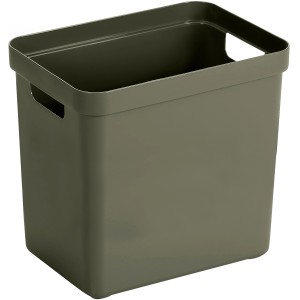 Sunware Sigma Home Aufbewahrungsbox, 25 l, Dunkelgrün, mit Griffen.