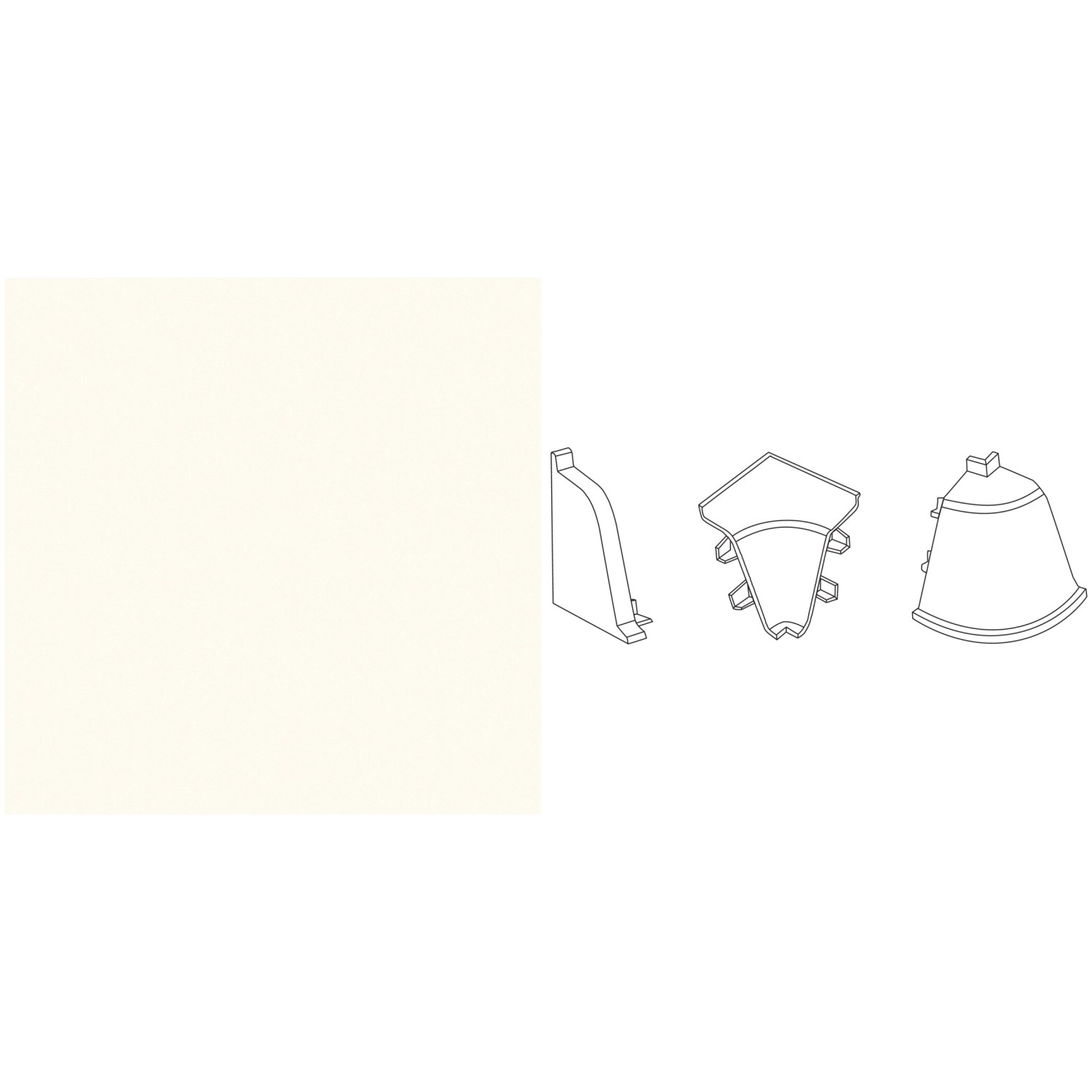 Innenecke System DNP Sand Dunkel für Arbeitsplatten, Detailansicht.