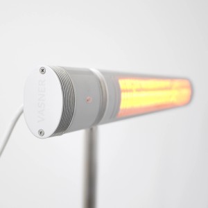 VASNER SlimLine X20 Infrarot-Heizstrahler, 2000W, Silber. Schlanker Terrassenheizstrahler mit Fernbedienung.