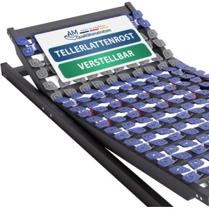 Verstellbarer 7-Zonen Tellerlattenrost 90x190 cm von AM Qualitätsmatratzen, Made in Germany.