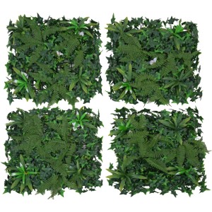 MCW Wandpaneel O95 In-/Outdoor 4x Je 50x50cm Blätter Lila/grün