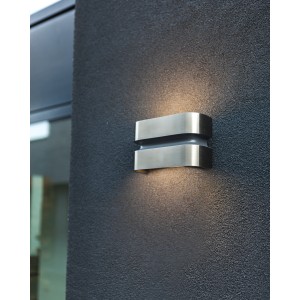 Lutec LED-Außenwandleuchte Maya Edelstahloptik