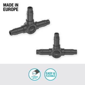 Gardena T-Stücke 4,6 mm (10 Stk.) zur Abzweigung von Verteilerrohren im Micro-Drip-System.