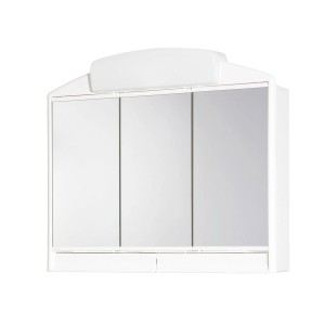 Jokey Spiegelschrank, 59 cm breit, weiß, mit drei Spiegeltüren und Ablagefläche. Badmöbel für Stauraum im Badezimmer.