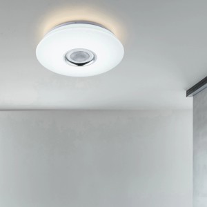 Weiße LED-Deckenleuchte Nicole mit Sternenhimmel-Effekt, Ø 40 cm, für stimmungsvolle Beleuchtung.