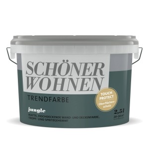 Eimer Schöner Wohnen Trendfarbe Jungle, matte, grüne Wandfarbe für Innen, 2,5 l.