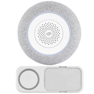 REV Ritter Funk-Gong Orchestra Mini in Grau: Funkgong und Klingeltaster für den OBI Online-Shop.