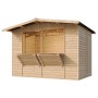 Timbela Marktbude Holz M150 6,03  m² mit 2 Theken und Stauraum_4