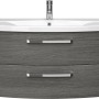 Pelipal Waschbeckenunterschrank Serie 4010, Graphit, 80 cm breit, mit zwei Schubladen und Aufsatzwaschbecken.