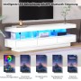 okwish TV Schrank LED Hochglanz Glas App Steuerung Wohnzimmer 70 Zoll 160x38x50cm Weiß_7