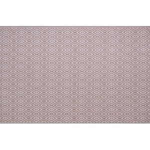 Outdoor-Teppich 120 cm x 180 cm Beige-Weiß Raute