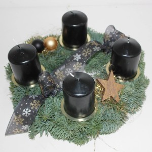 Adventskranz inkl. 4 Kerzen Ø 30 cm Schwarz