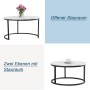 okwish Beistelltisch mit Stapelbarem Metallrahmen Wohnzimmer 87x 87x13cm Schwarz_8