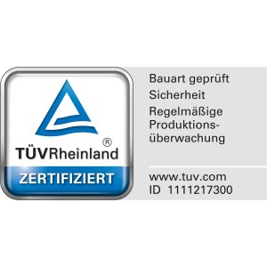 TÜV Rheinland Zertifikat für Wenko Wandhaltegriff Secura, geprüft für Sicherheit im Bad.