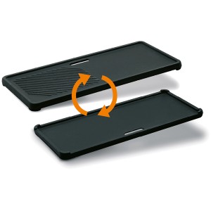 Enders® Gusswendeplatte für Boston 3 K Gasgrill, mit glatter und geriffelter Seite.