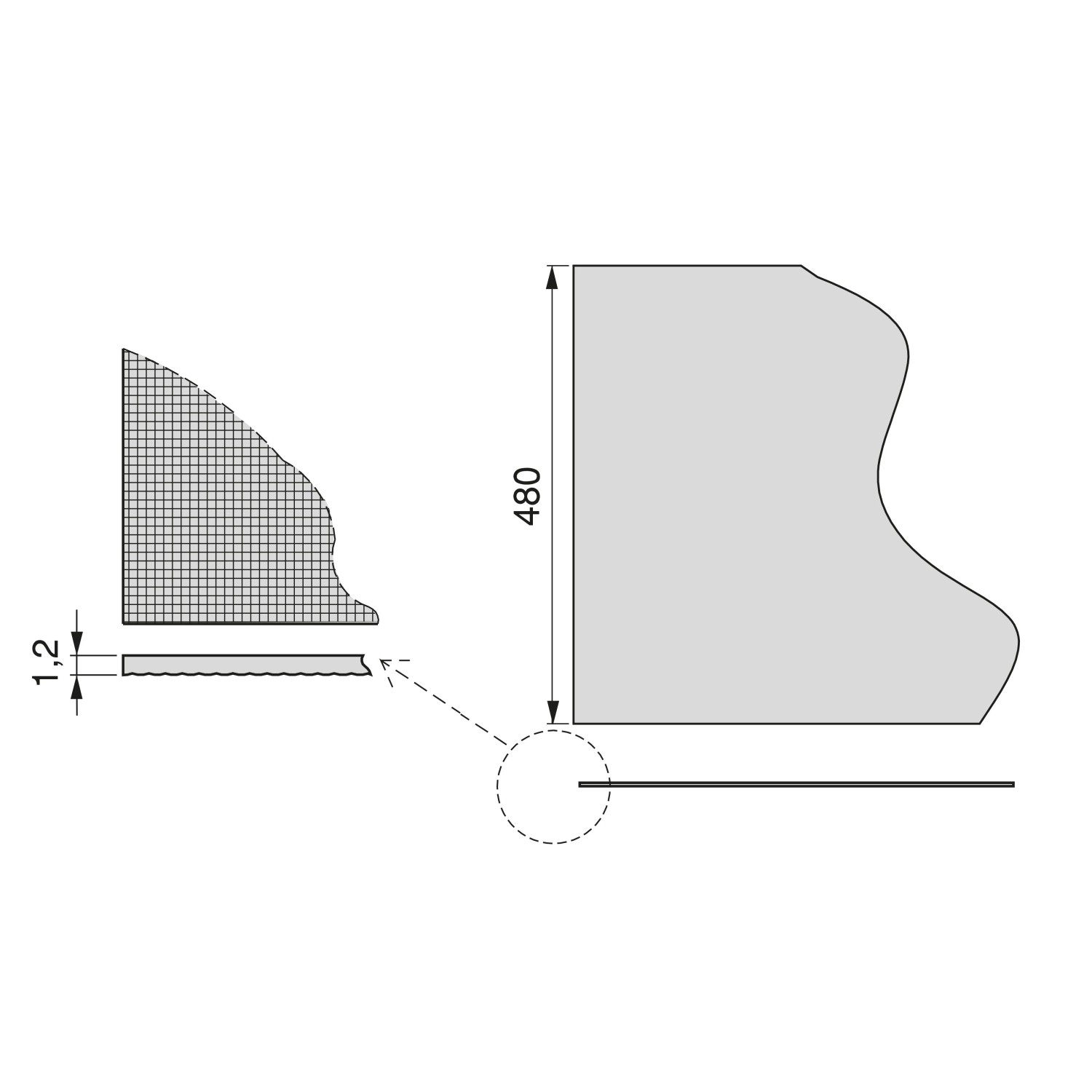 Emuca Antirutschmatte für Schublade Textileffekt Länge 20m x 480mm Kunststoff Grau_4