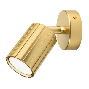 Goldene Lamkur Wandleuchte Prisma mit geriffeltem Schirm (Ø 8x16 cm) für stilvolle Akzente.