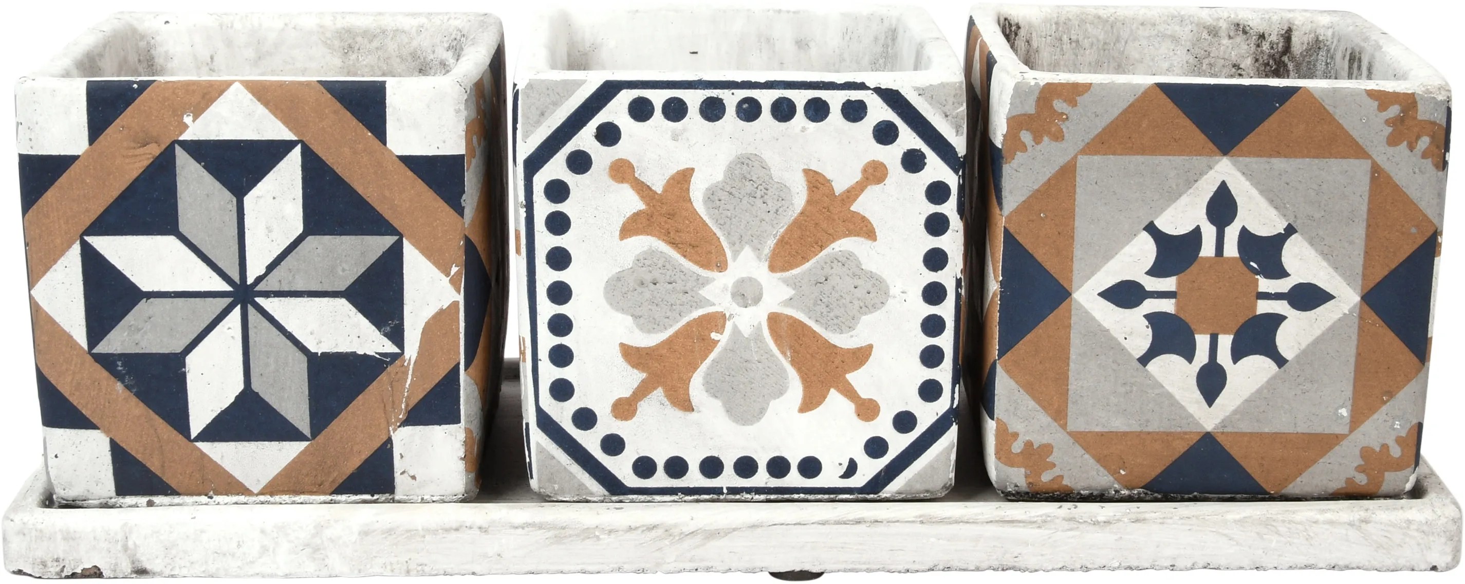 Esschert Design Portugiesische Öllampe AC183 - Orange Blau Grau Outdoor Beleuchtung