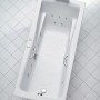 Weißes Ottofond Whirlpool-Komplettset Atlanta 180x80 cm mit Düsen und Armaturen.