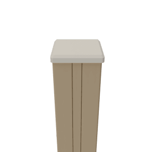 GroJa Fertigzaun-Pfosten 240 cm in Sand mit Kappe für Zaunbau & Sichtschutz.