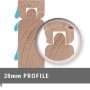 Detailaufnahme: 28mm Profil des Karibu Holz-Gartenhauses Kumla, Steck- und Schraubsystem.