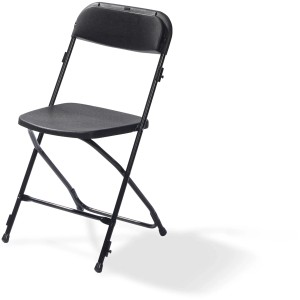 Schwarzer VEBA Klappstuhl Budget, ideal für Garten und Veranstaltungen.