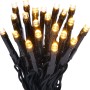 LED-Lichterkette mit 80 warmweißen LEDs und grünem Kabel für Außen, 8,92 m lang.