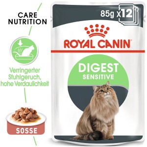 Royal Canin Digest Sensitive Katzenfutter, 85g Portionsbeutel für empfindliche Verdauung.