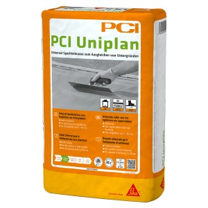 PCI Uniplan Universal-Spachtelmasse, 25 kg Sack für Ausgleichsarbeiten.