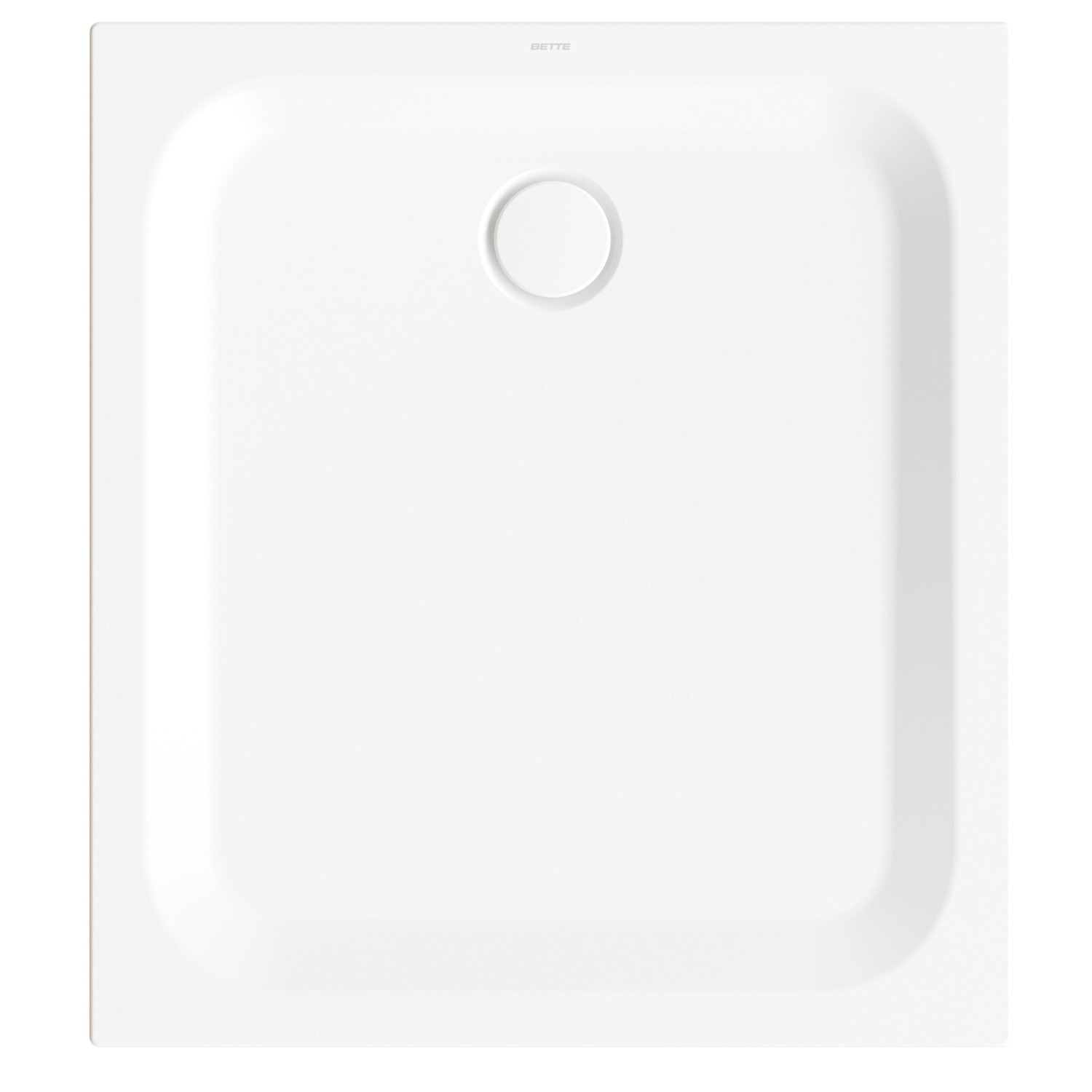 Rechteckige, schneeweiße Bette Duschwanne Steel, 100x90 cm, aus glasiertem Titan-Stahl.