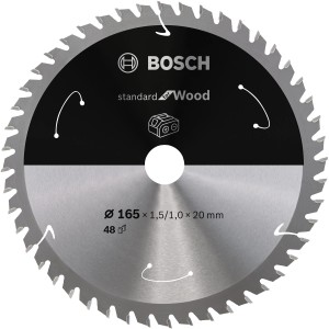 Bosch Kreissägeblatt Standard for Wood, Ø 165 mm, für Akkusägen. Holz sägen mit Präzision.