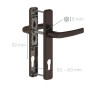Braune Panto Griffgarnitur Smart Line, 92 mm Lochabstand, für Türbeschläge.