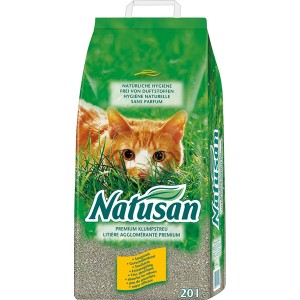 Natusan Premium Klumpstreu 20L, staubarme Katzenstreu ohne Duftstoffe.
