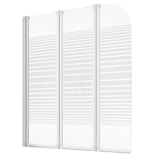 Schulte ExpressPlus Badewannenaufsatz, 3-teilig, weiß mit Querstreifen, 140x124,5cm.