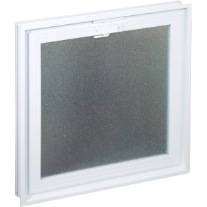 Lüftungsfenster mit Fliegengitter für Glasbausteine, 19x19x8 cm.