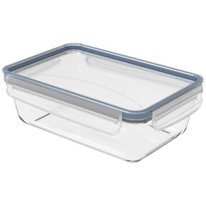 Rotho Clic & Lock Glas Kühlschrankdose, 1,3 l, mit blauem Deckel. Vorratsdose aus Glas.