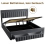 okwish Polsterbett mit LED Beleuchtung Schubladen Jugendzimmer 180x200cm Grau_8