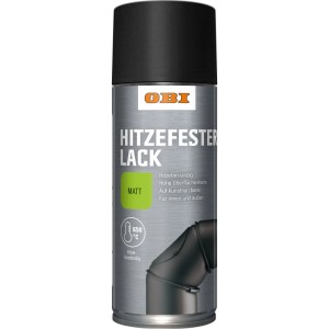 OBI Hitzefester Lack Spray, Schwarz matt, 400ml Dose für Kamin, Ofenrohr & Auspuff.