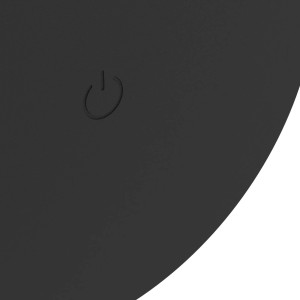 Detailaufnahme: Touch-Schalter der runden EGLO VALGIANO LED-Wandleuchte in Schwarz.
