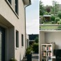 Weiße Technaxx Mini-Überwachungskamera TX-389 mit Antennen, montiert an Hauswand, Ziegelwand und innen. Videoüberwachung.