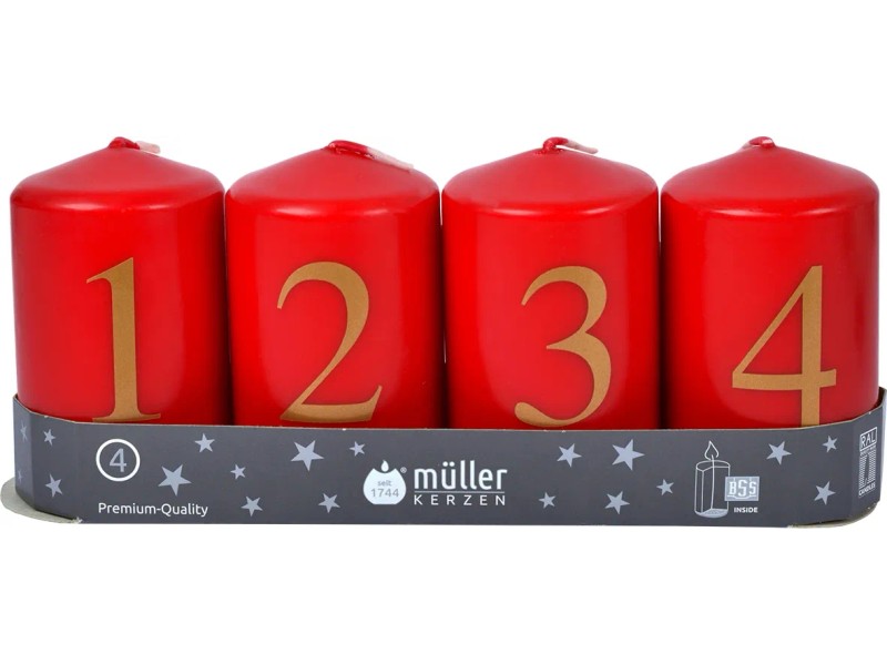 Adventskranz Mit 4 Kerzen – 45,7 Cm, Inkl. 3 Lila & 1 Rosa Kerze, Mit Roten Beeren & Tannenzapfen | Traditionelle Weihnachtsdeko