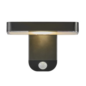 Nordlux Rica Square Solar-LED-Wandleuchte in Schwarz mit Bewegungssensor.