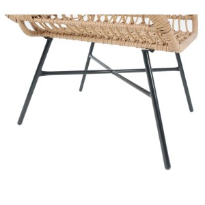 Detailansicht des Poly-Rattan Sessels mit Stahlgestell des MCW Sets G17b.