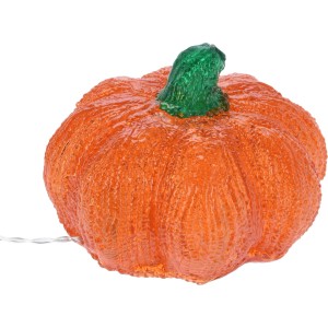 Acryl Kürbis mit LED, warmweiß, Teil eines 3er Sets für Anlässe & Halloween.