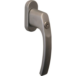 Alpertec Fensterolive Nepomuk, Chrom satiniert, abschließbarer Fenstergriff für erhöhte Sicherheit.