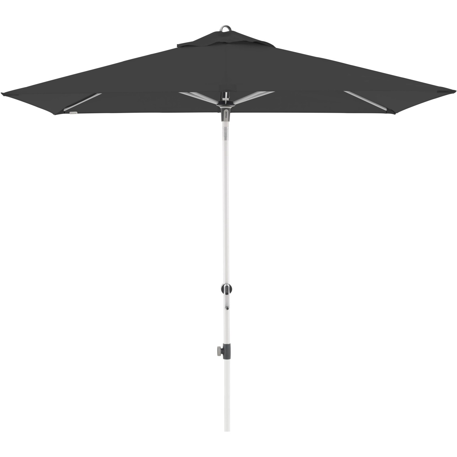 Doppler Marktschirm Expert, 220x140 cm, Anthrazit, mit Kurbel für einfache Bedienung.