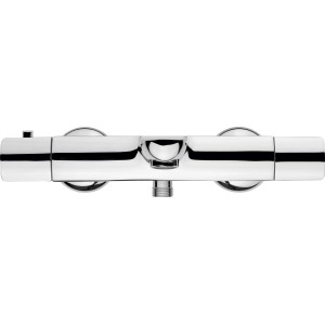 Chromfarbene baliv Thermostat-Wannenarmatur WA-5050 mit zwei Drehreglern.