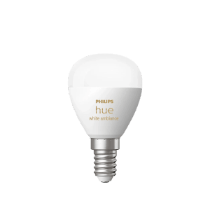 Philips Hue E14 Leuchtmittel in Tropfenform, White Ambiance, 470 lm, 5 W.